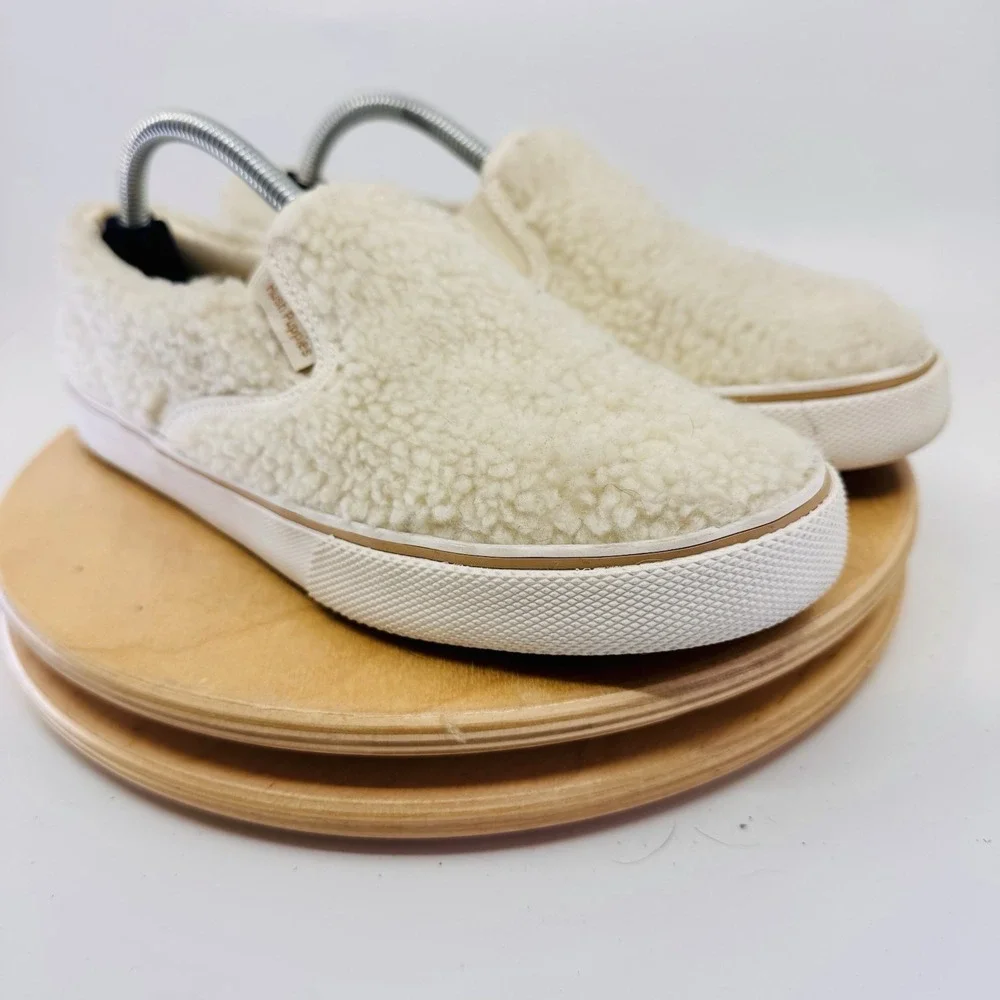 Hush Puppies Sherpa Slip Ons Women's 7 Cream‎ Shoes Sneakers Fall BTS